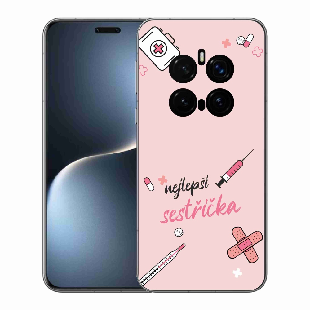 Gél borító mmCase a Honor Magic 7 Pro 5G-n - a legjobb kishúg rózsaszín háttérrel