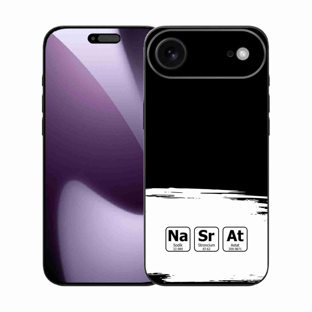 Gél borítás mmCase iPhone 17 Air készülékhez - kémiai elemek fehér és fekete háttérrel