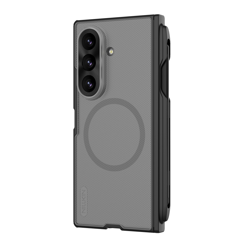 Nillkin Super Frosted FOLD mágneses tolltartóval ellátott hátsó tok a Samsung Galaxy Z Fold 8 Ultra-hoz, átlátszó fekete