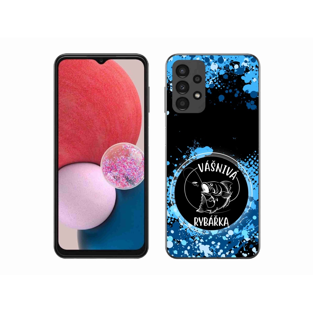 Gél borító mmCase Samsung Galaxy A13 4G - szenvedélyes halásznő fekete háttérrel