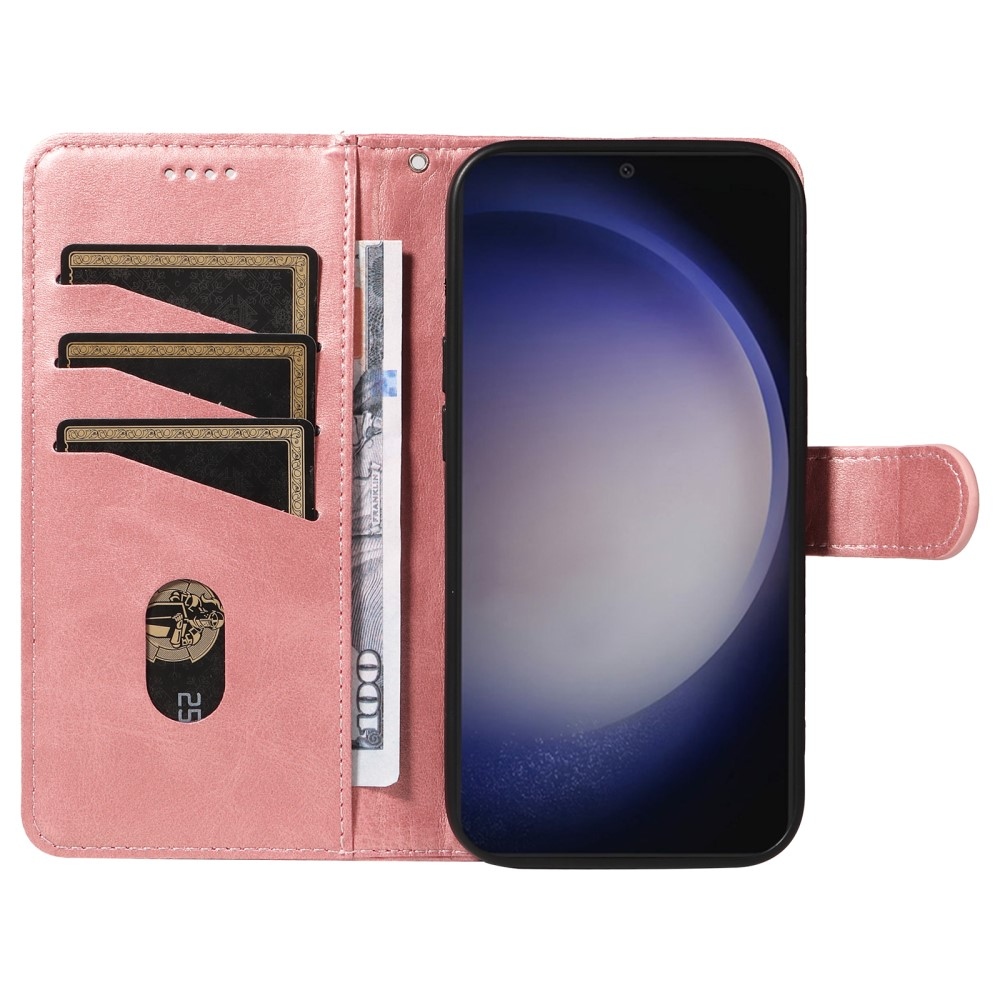 Póló alakú könyvtáska Samsung Galaxy S24+/S25+ készülékhez - rózsaarany