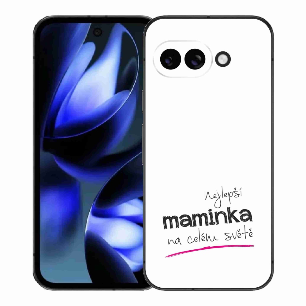 Gél borító mmCase a Google Pixel 9a - legjobb anya 4 fehér háttérrel