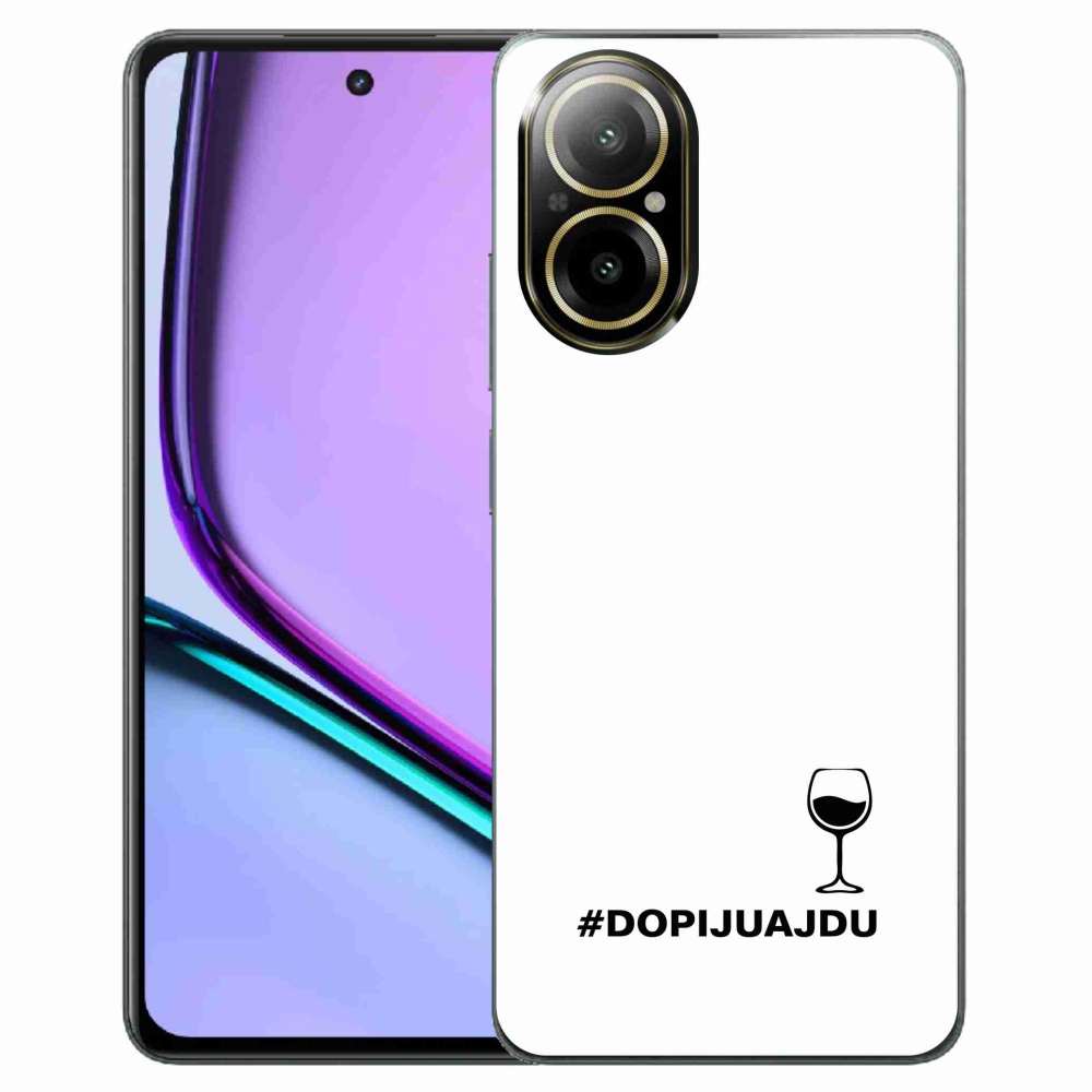 Gél borító mmCase a Realme C67 készülékhez - bor motívum fehér háttérrel