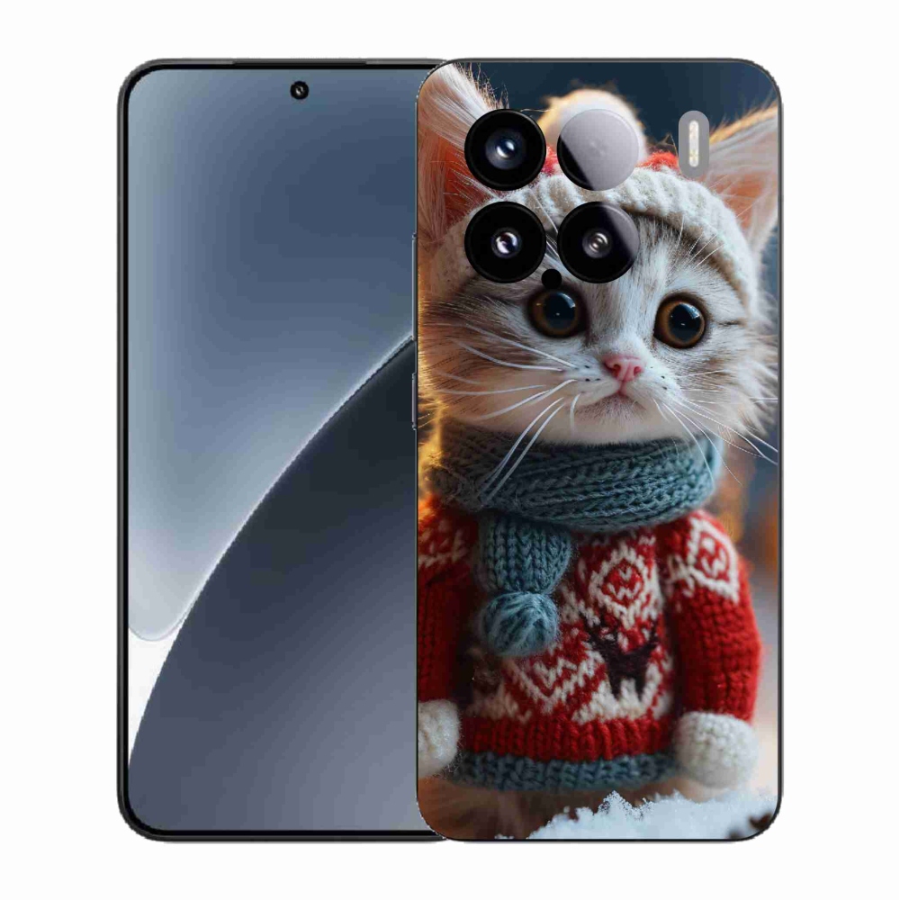 Gél borító mmCase a Xiaomi 15-öshöz - cica pulóverben