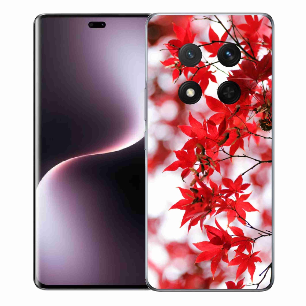 Zselés borítás mmCase a Honor Magic 7 Lite 5G számára - piros levelek