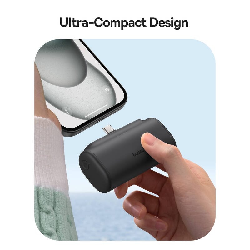 Baseus Compact 20W gyors töltés USB-C Powerbank 5000mAh Cluster fekete