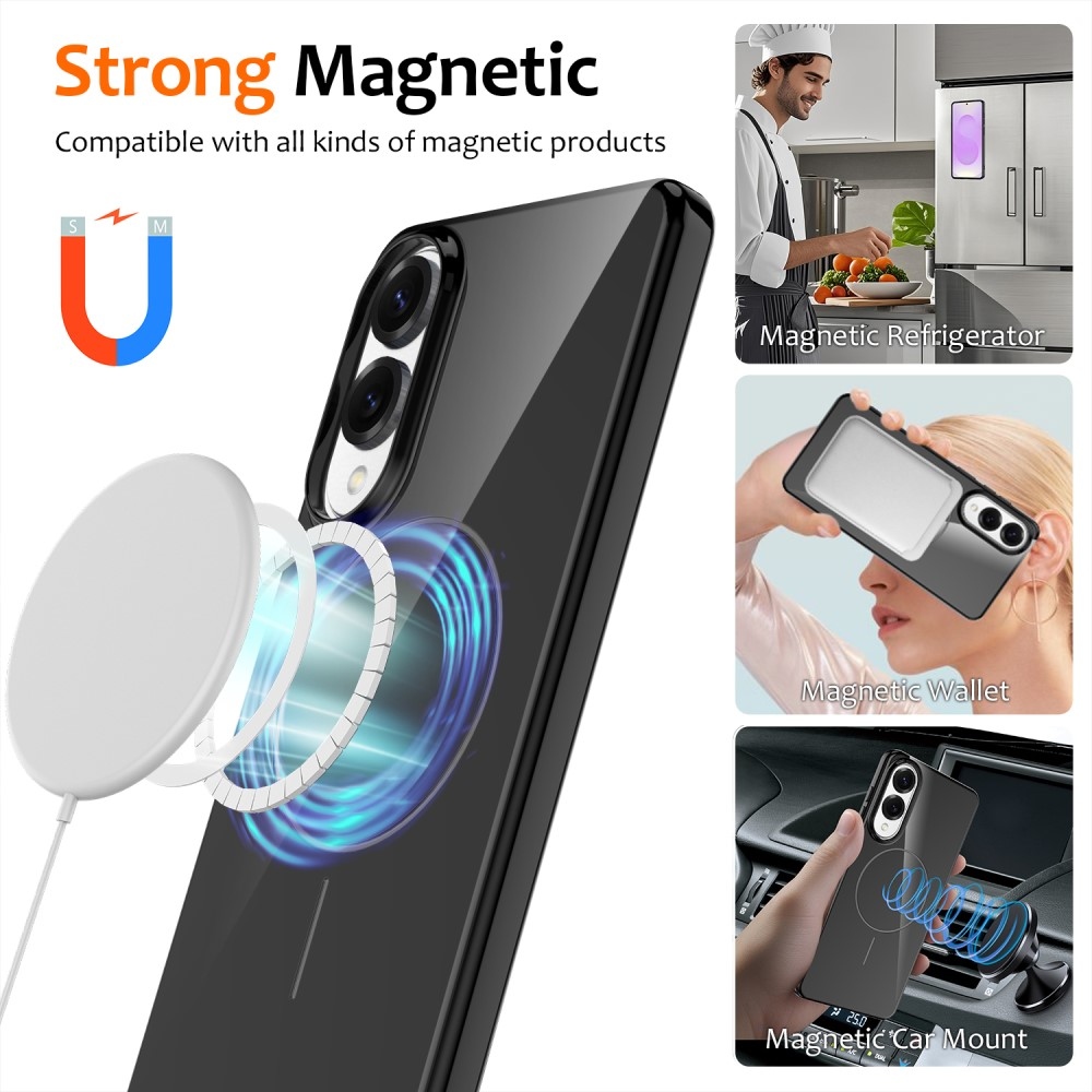 Zselés tok MagSafe-val Samsung Galaxy S25 Edge készülékhez - fekete