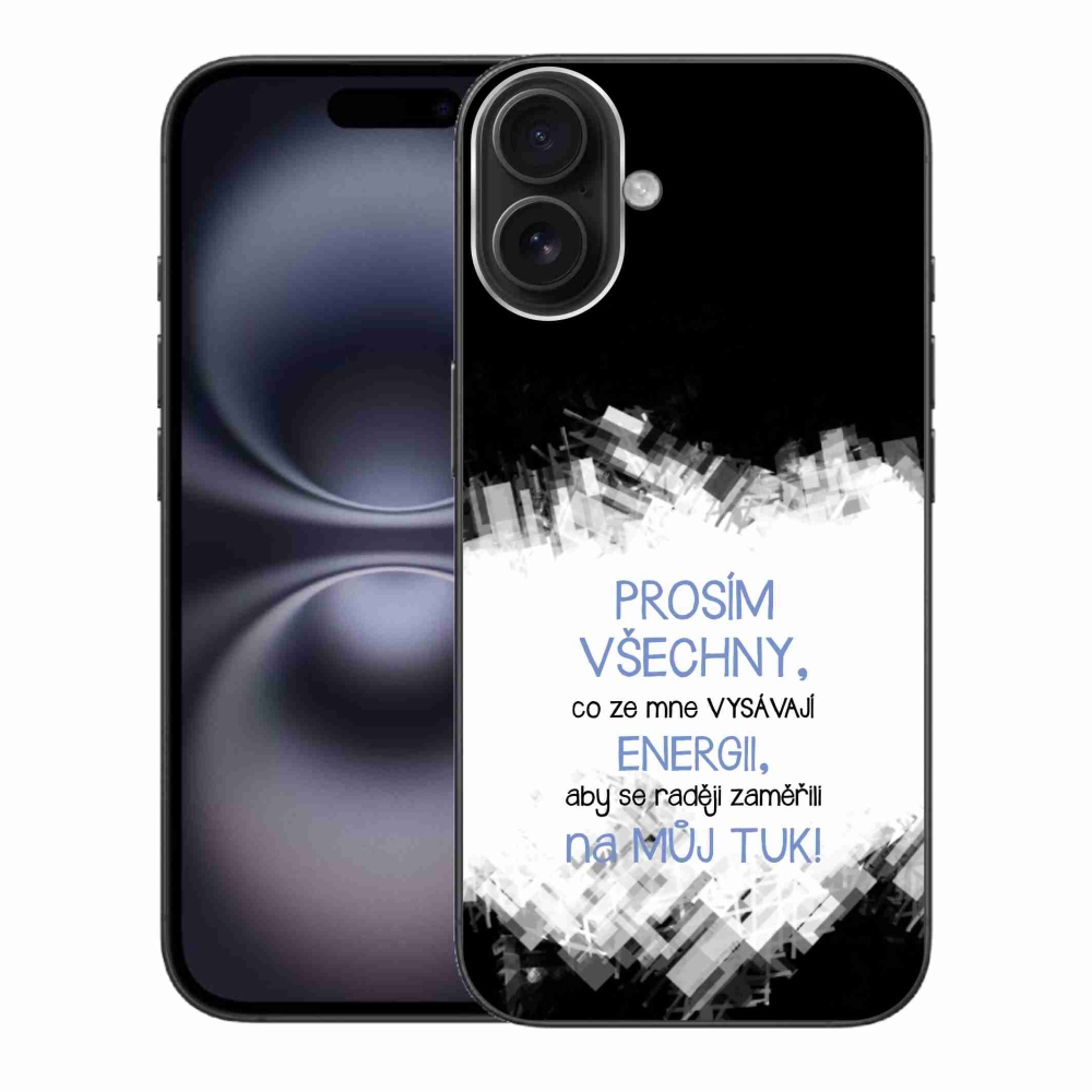 Zselés borítás mmCase iPhone 16 Plus készülékhez - vicces szöveg 1 kék