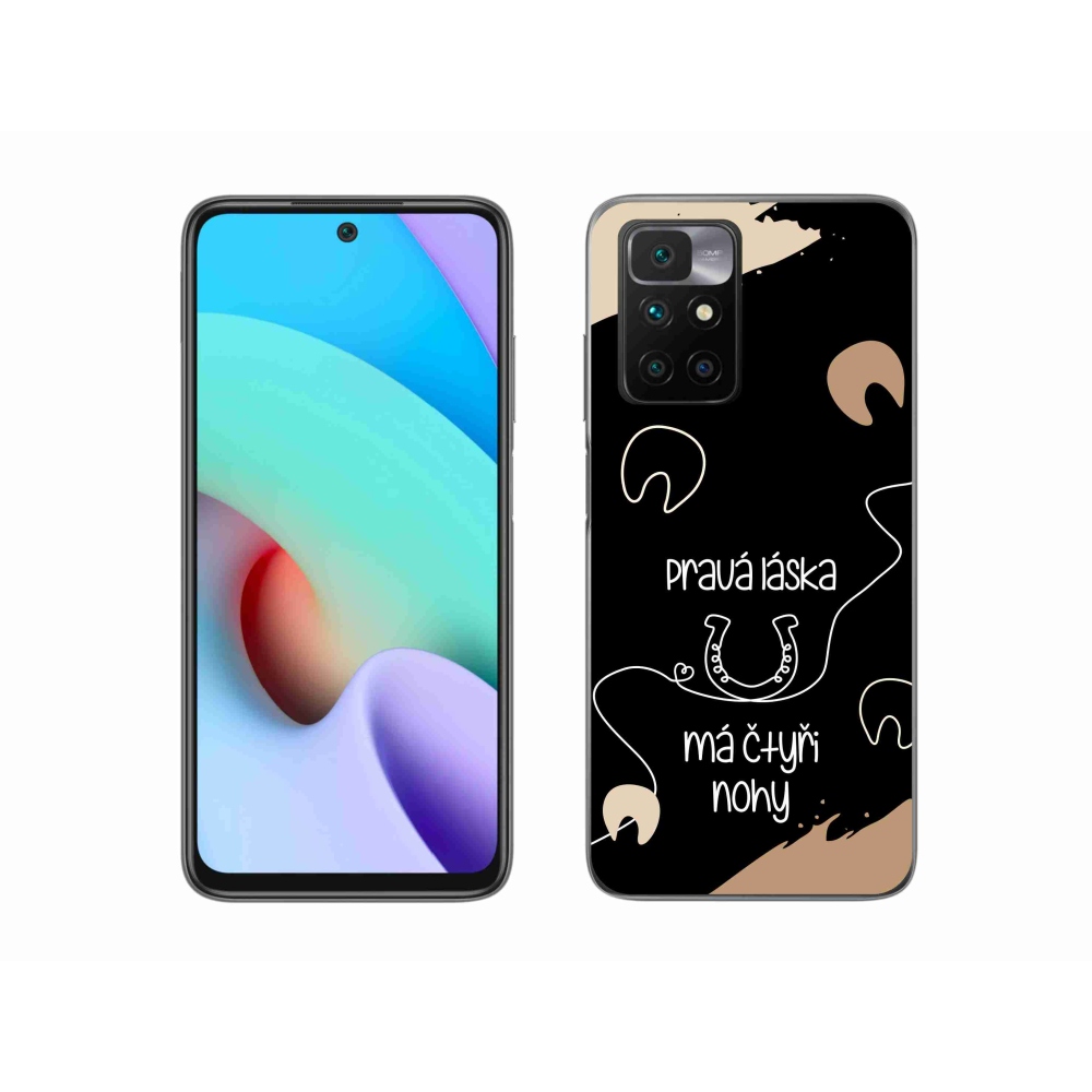 Gél borítás mmCase a Xiaomi Redmi 10/Redmi 10 (2022) - ló motívum fekete háttérrel