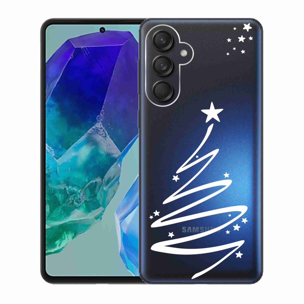 Zselés borító mmCase Samsung Galaxy M55 5G - fehér fa átlátszó háttéren