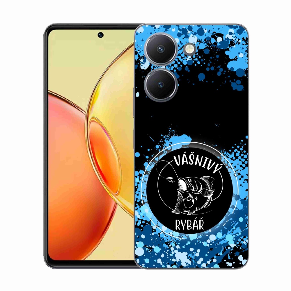 Gél borító mmCase a Vivo Y36-hoz - szenvedélyes halász fekete háttérrel