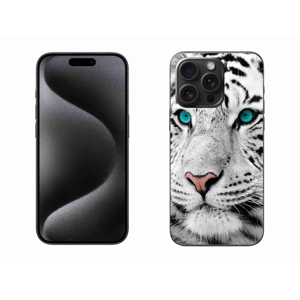 Zselés borítás mmCase iPhone 15 Pro Max készülékhez - fehér tigris