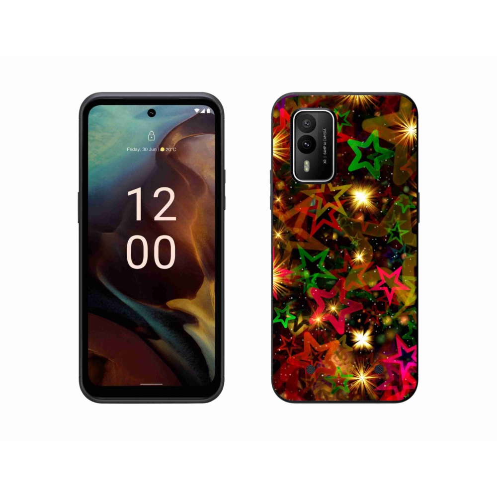 Zselés borítás mmCase a Nokia XR21 készülékhez - színes csillagok