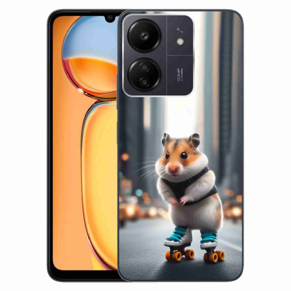 Gél borítás mmCase a Xiaomi Poco C65/Redmi 13C számára - hörcsög a korcsolyán