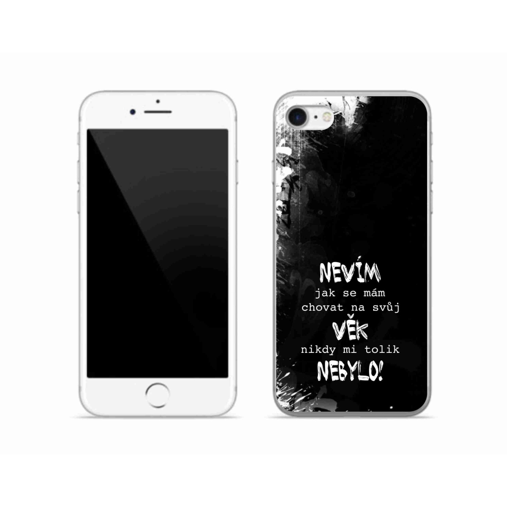 Zselés borító mmCase iPhone SE (2020) - vicces szöveg 14 fekete háttér