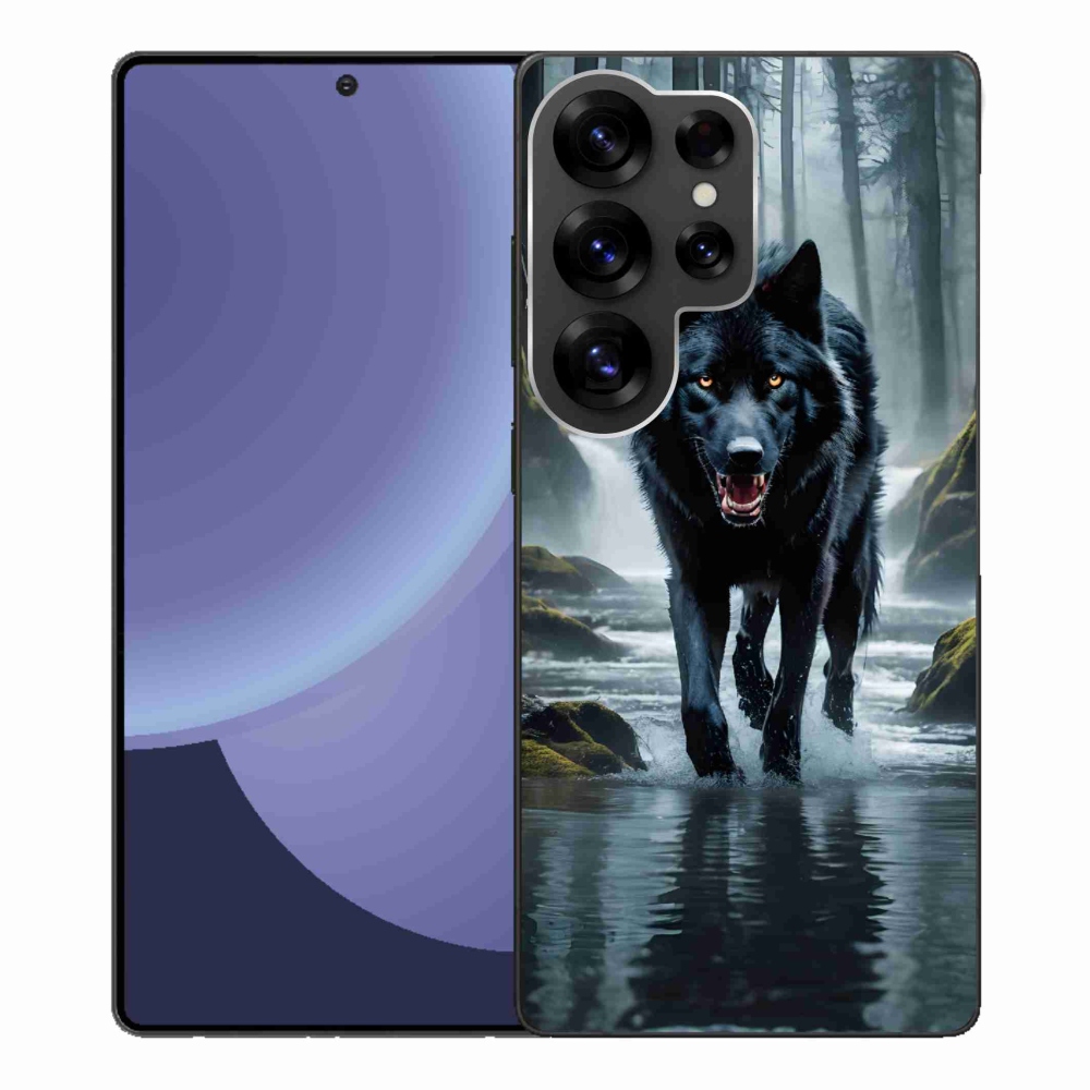 Zselés borítás mmCase Samsung Galaxy S25 Ultra - fekete farkas