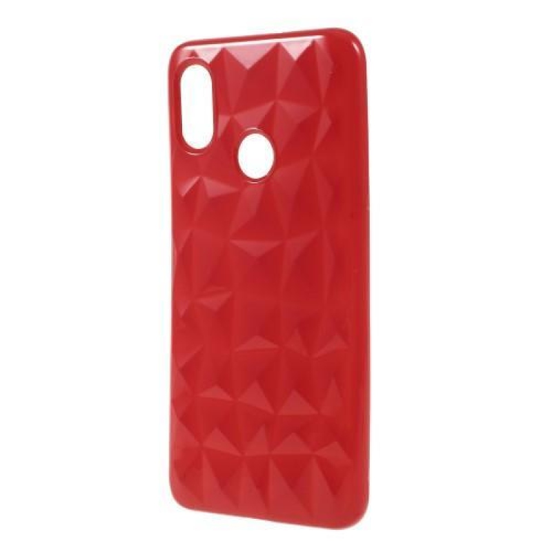 3D hatású gyémánt zselés borítás Xiaomi Mi 8-hoz - piros