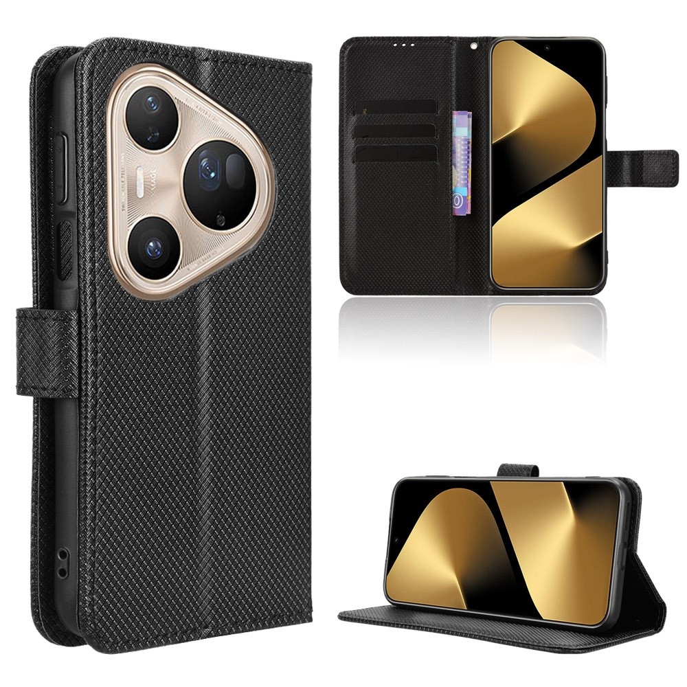 Gyémánt mintás tok Huawei Pura 80 Pro készülékhez - fekete