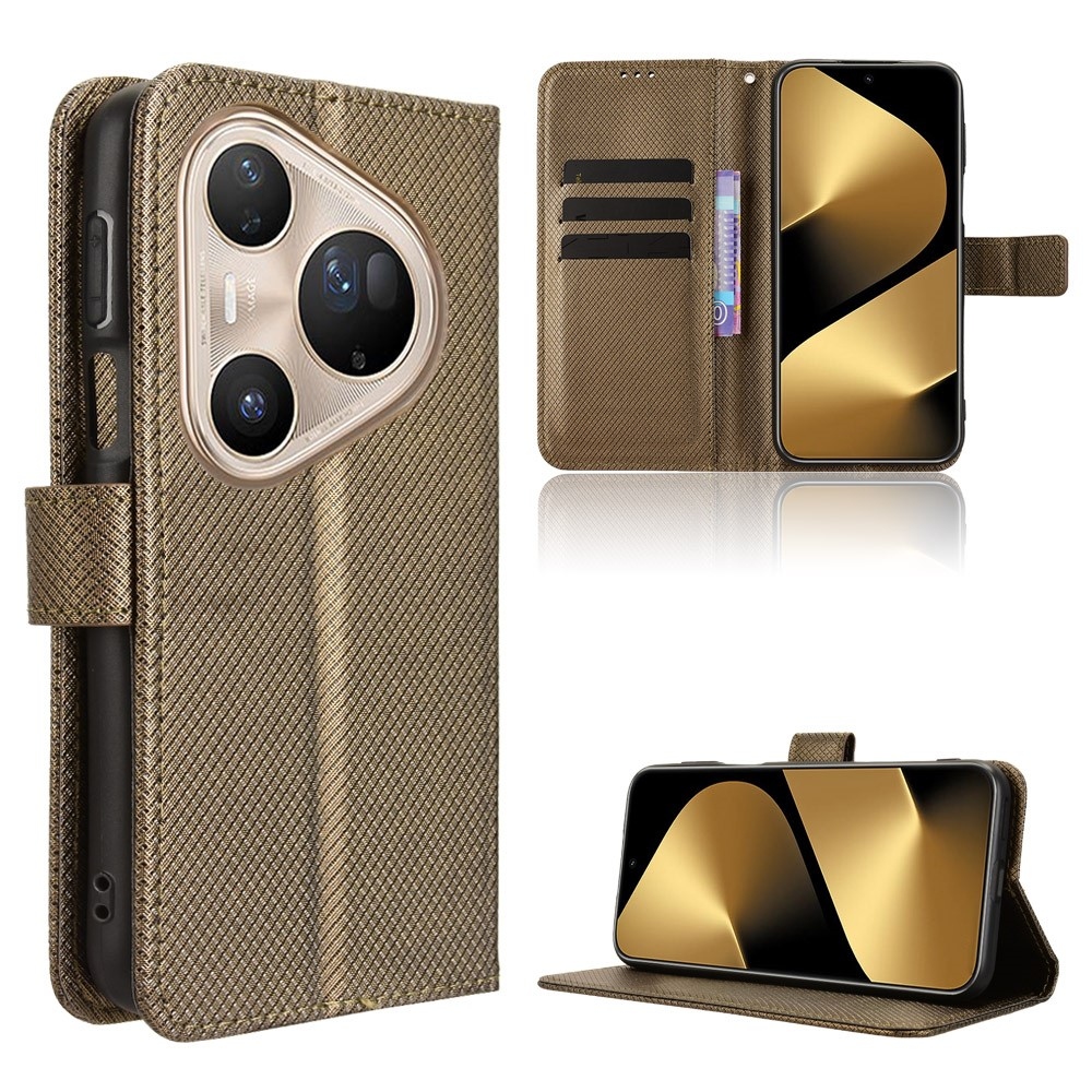 Gyémánt mintás tok Huawei Pura 80 Pro készülékhez - barna