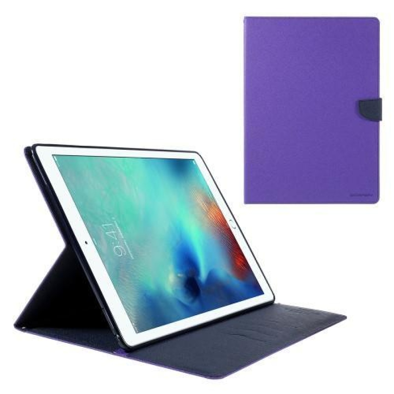 Napló PU bőr tok iPad Pro 12.9 készülékhez - lila