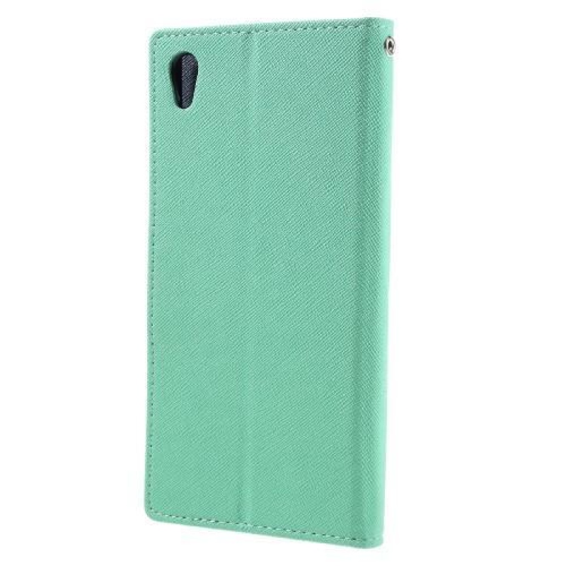 Napló PU bőr tok Sony Xperia XA Ultra készülékhez - cián színű