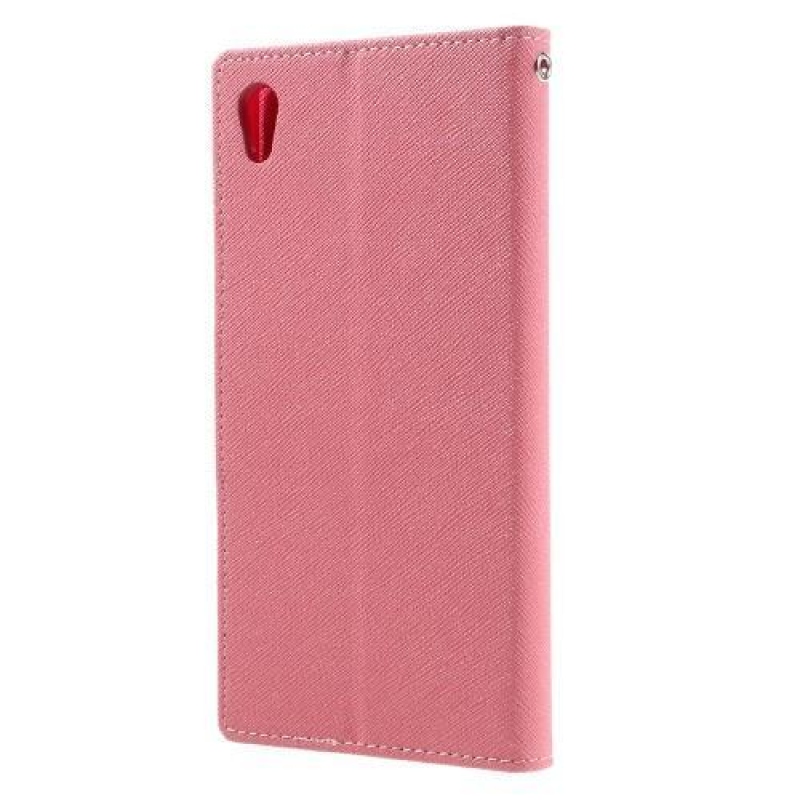 Napló PU bőr tok Sony Xperia XA Ultra készülékhez - rózsaszín