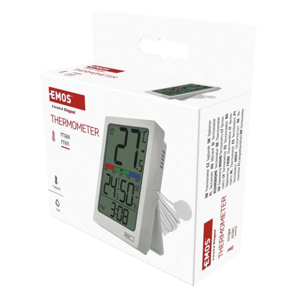 Digitális hőmérő higrométerrel, vezetékes érzékelővel, ébresztőórával E0558P