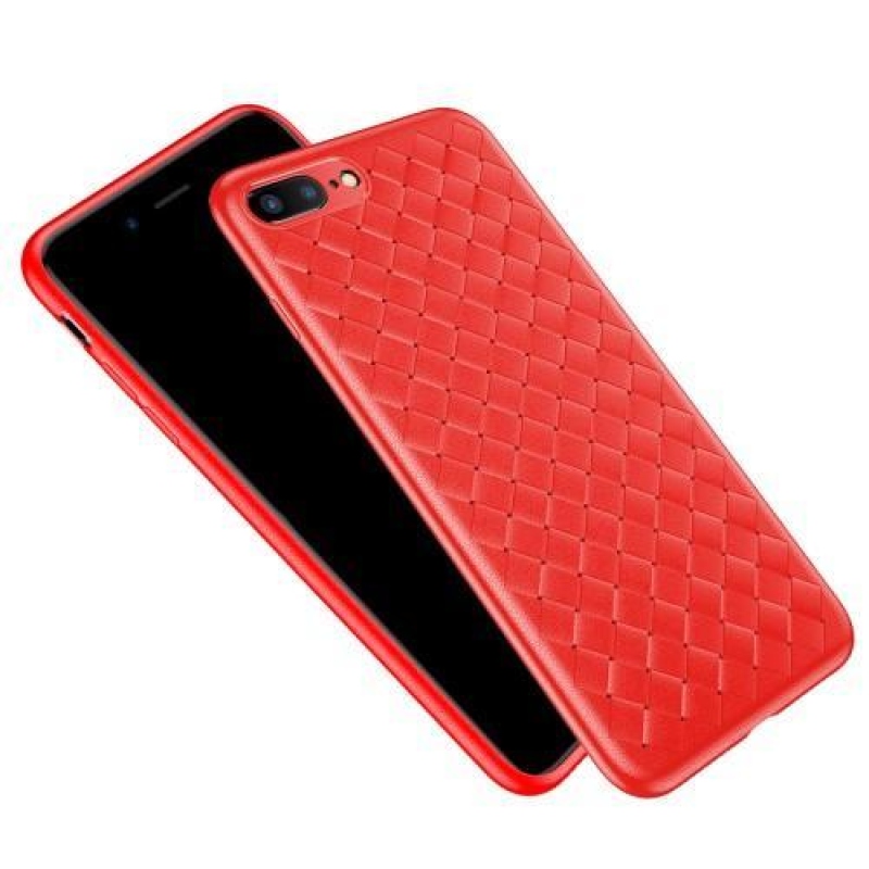Dissi zselés, texturált tok iPhone 8 Plus és iPhone 7 Plus készülékhez - piros színben