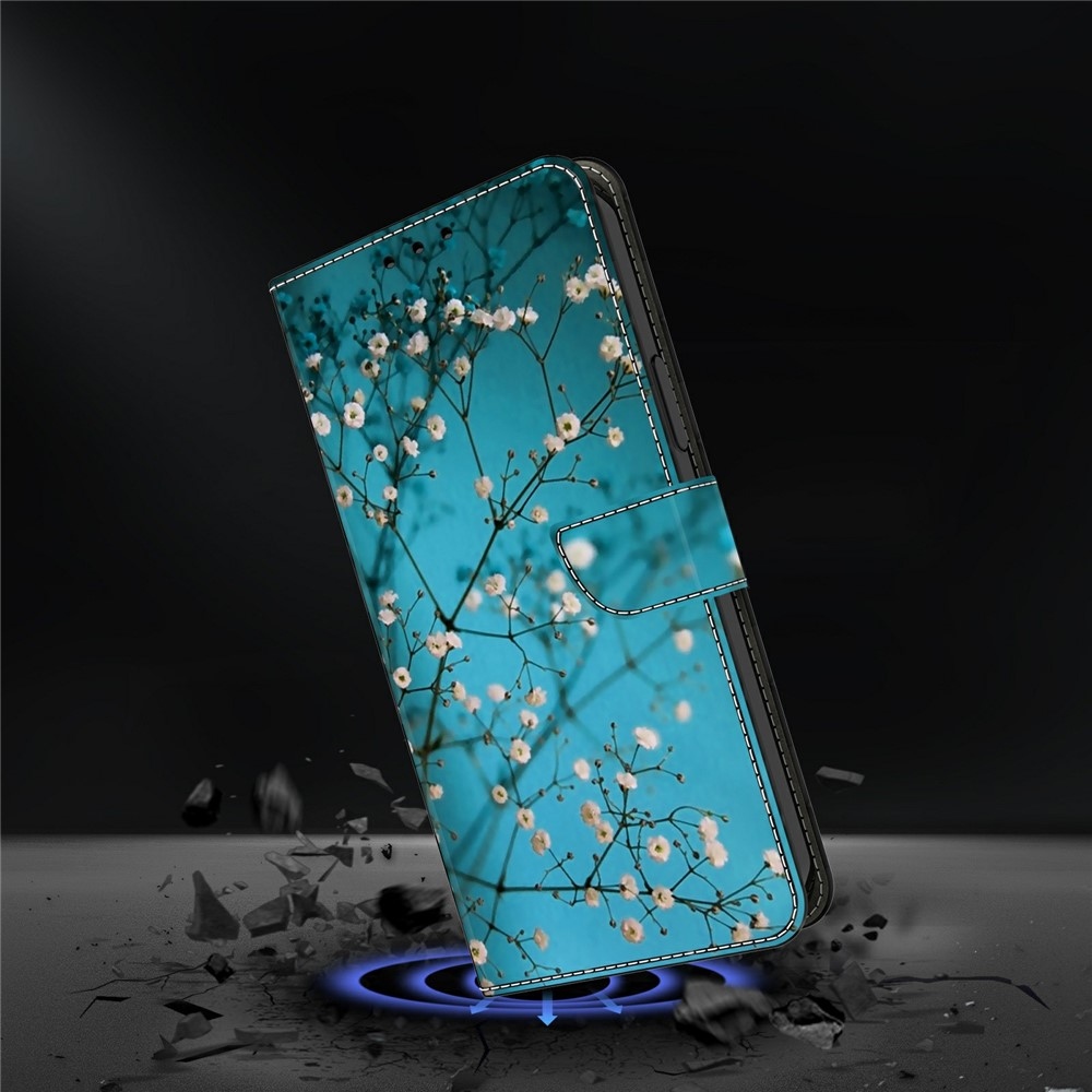 Különleges könyv tok a Xiaomi Poco M8 5G/Redmi Note 15 5G/Note 15 4G - fehér virágokhoz