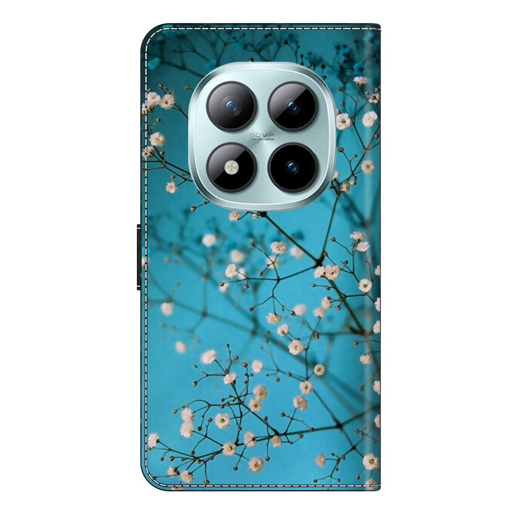 Különleges könyv tok a Xiaomi Poco M8 5G/Redmi Note 15 5G/Note 15 4G - fehér virágokhoz