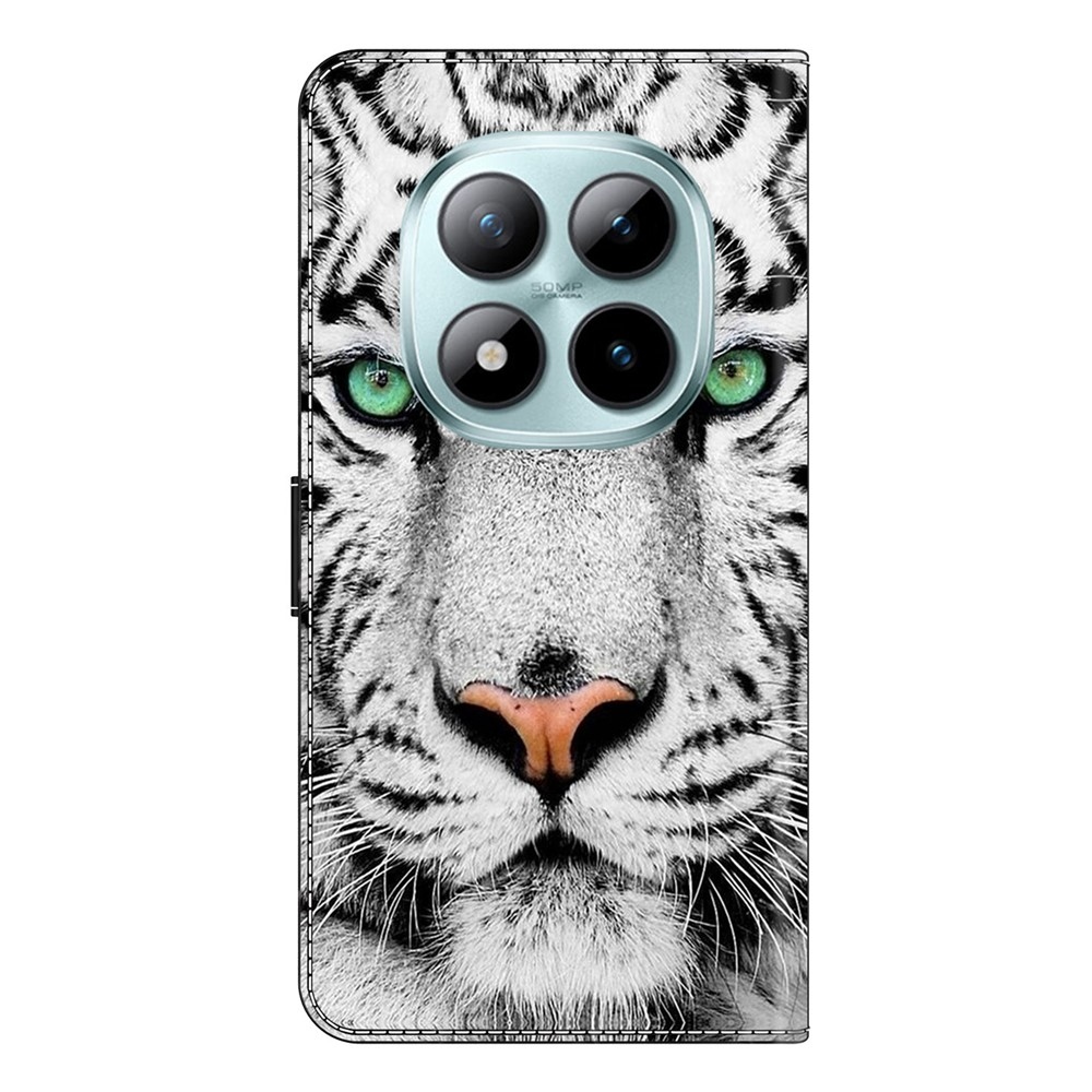 Különleges könyv tok a Xiaomi Poco M8 5G/Redmi Note 15 5G/Note 15 4G - fehér tigrishez