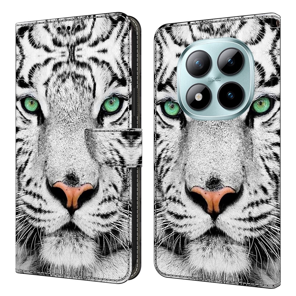 Különleges könyv tok a Xiaomi Poco M8 5G/Redmi Note 15 5G/Note 15 4G - fehér tigrishez