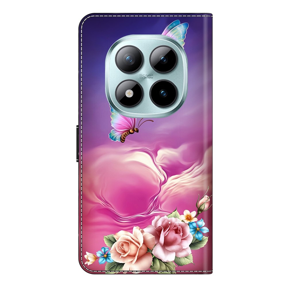 Különleges könyv tok a Xiaomi Poco M8 5G/Redmi Note 15 5G/Note 15 4G - pillangók és virágok számára