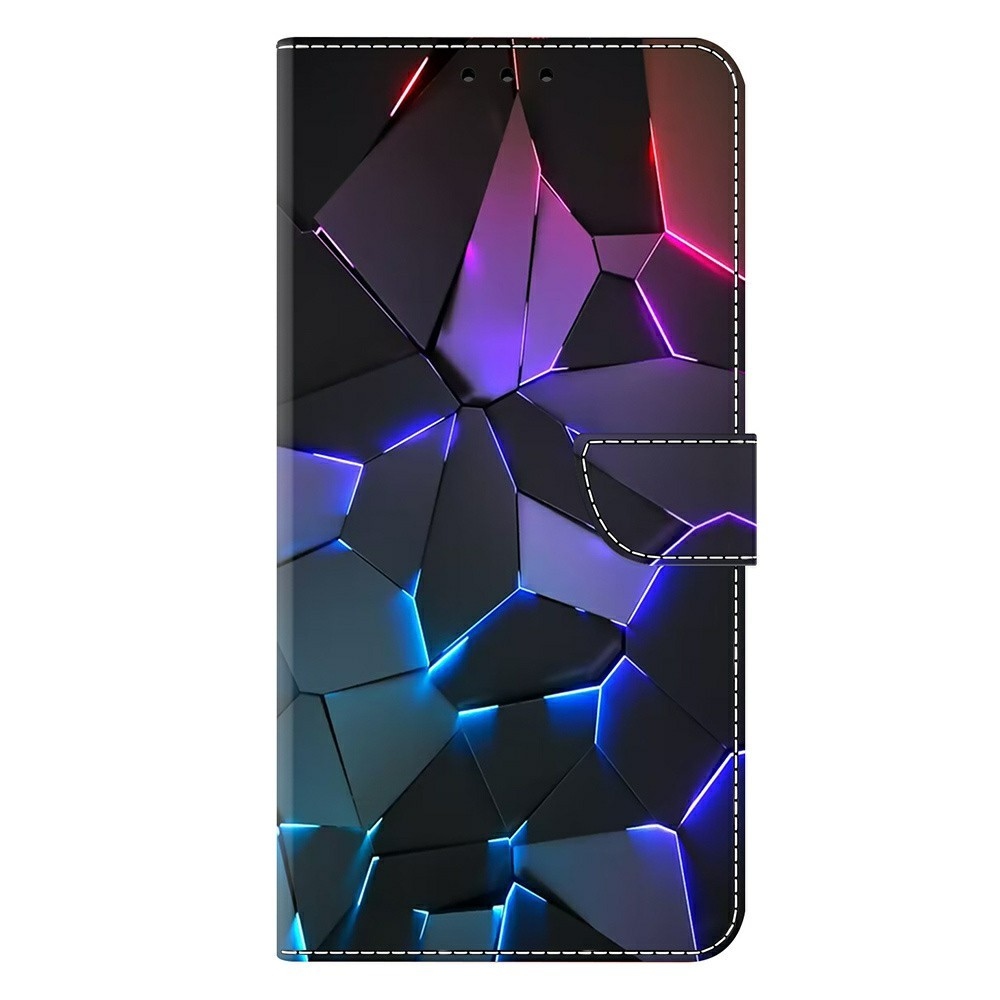 Különleges könyv tok Xiaomi Poco M8 5G/Redmi Note 15 5G/Note 15 4G - neon repedések 1