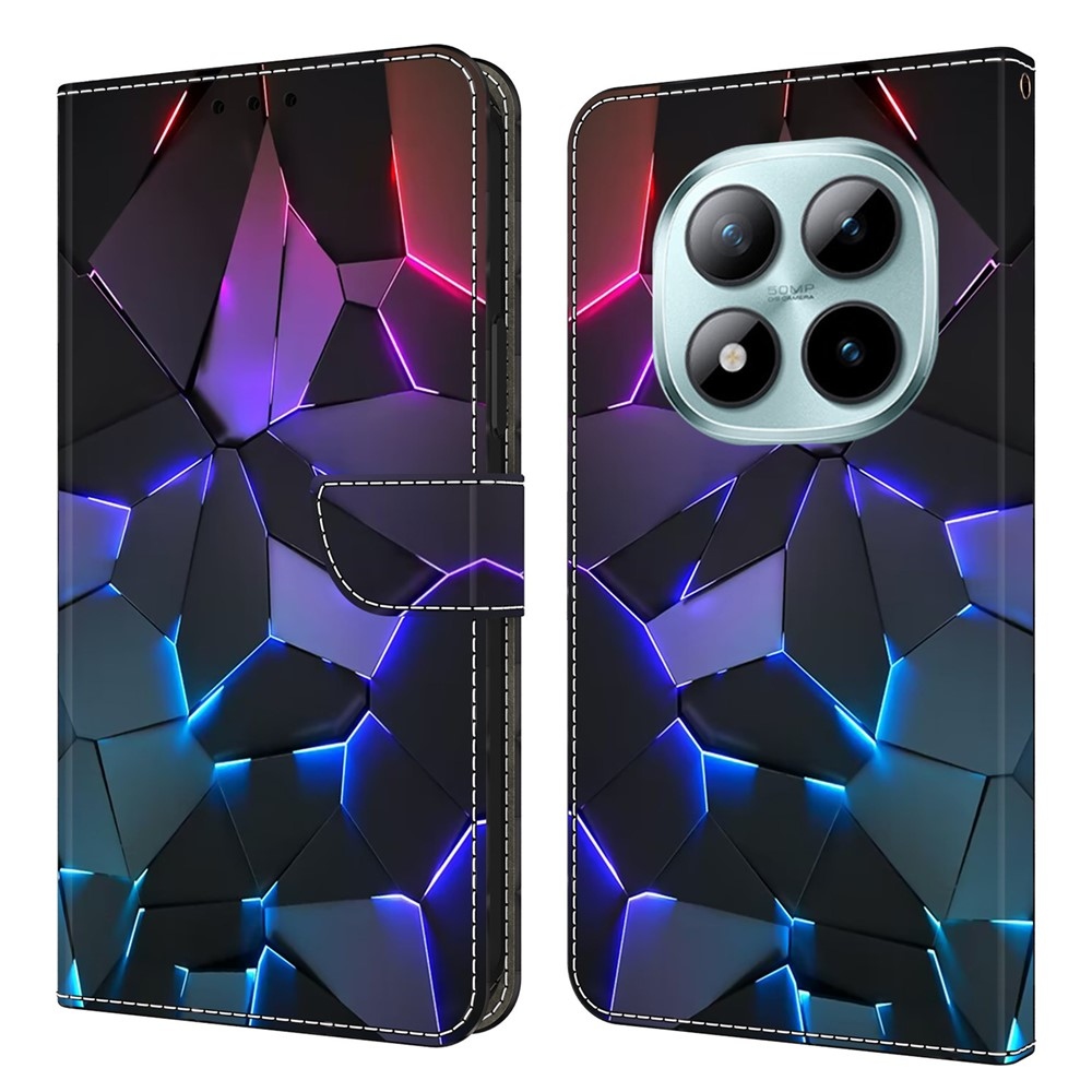 Különleges könyv tok Xiaomi Poco M8 5G/Redmi Note 15 5G/Note 15 4G - neon repedések 1