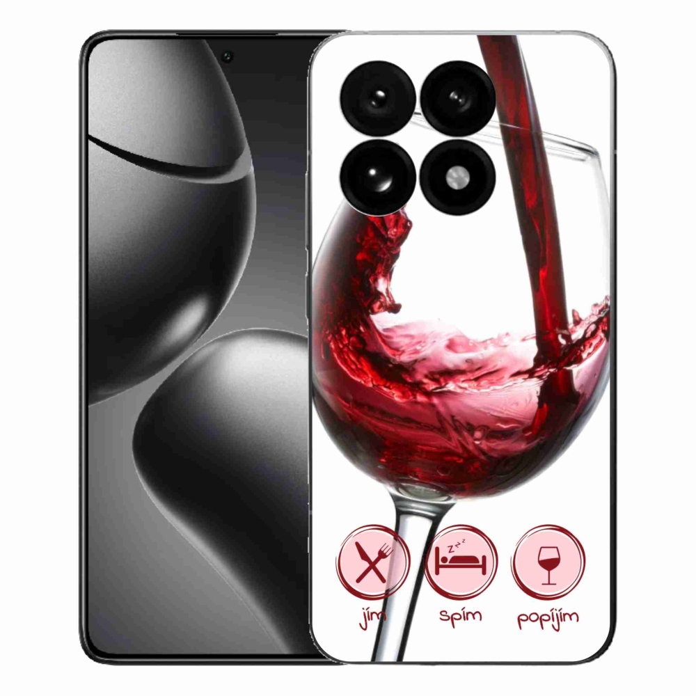 Gél borítás mmCase a Xiaomi 15T-hez - borospohár piros