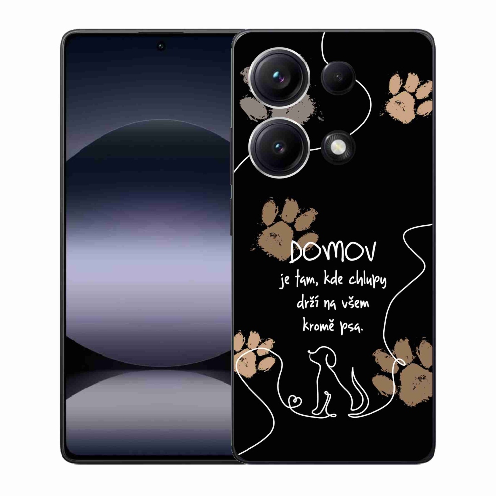 Gél borítás mmCase a Xiaomi Redmi Note 14S-hez - kutya motívum fekete háttérrel