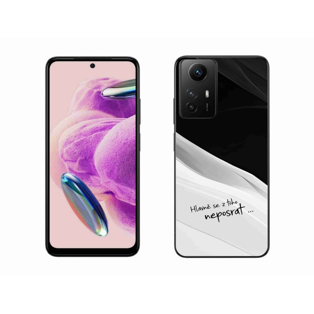 Gél borító mmCase a Xiaomi Redmi Note 12S számára - vicces szöveg 13 fehér és fekete háttérrel