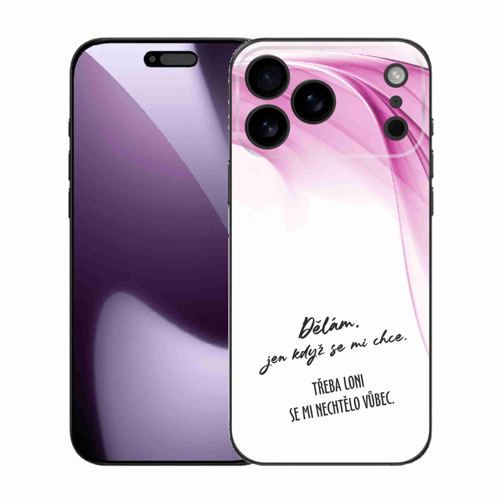 Gél borítás mmCase iPhone 17 Pro Max készülékhez - vicces szöveg 12 fehér háttér