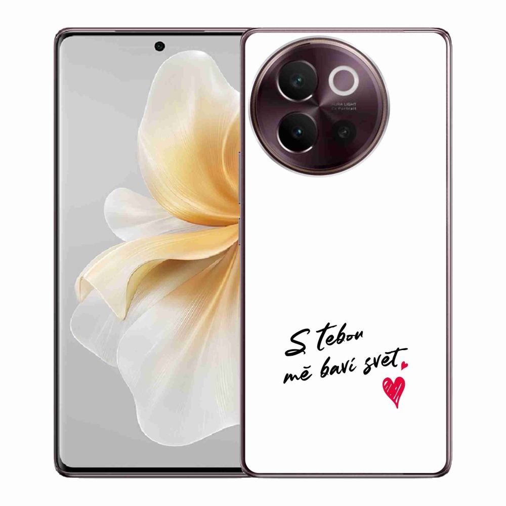 Gél borító mmCase a Vivo V40 Lite 5G-n - szerelmes szöveg 1 fehér háttér