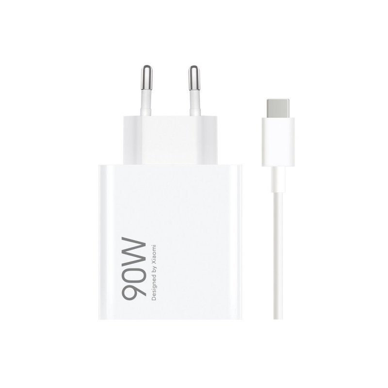 Xiaomi MDY-15-EK USB-A 90W-os utazási töltő + USB-C 6A adatkábel Fehér
