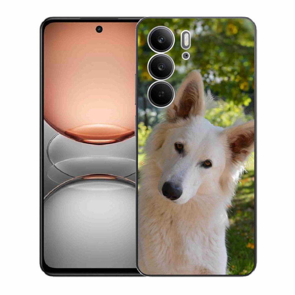 Zselés borítás mmCase a Realme C75 készülékhez - Fehér svájci juhász 1