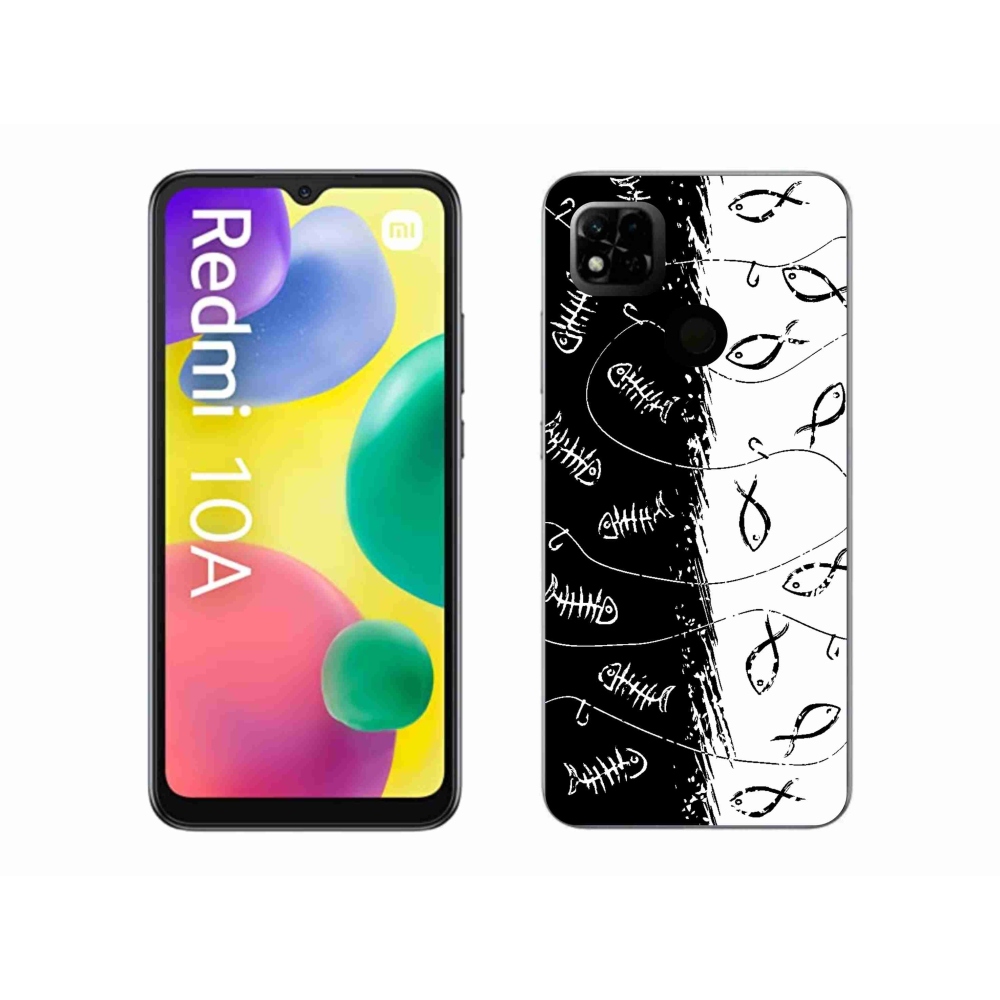 Gél borító mmCase a Xiaomi Redmi 10A számára - csontvázak és halak