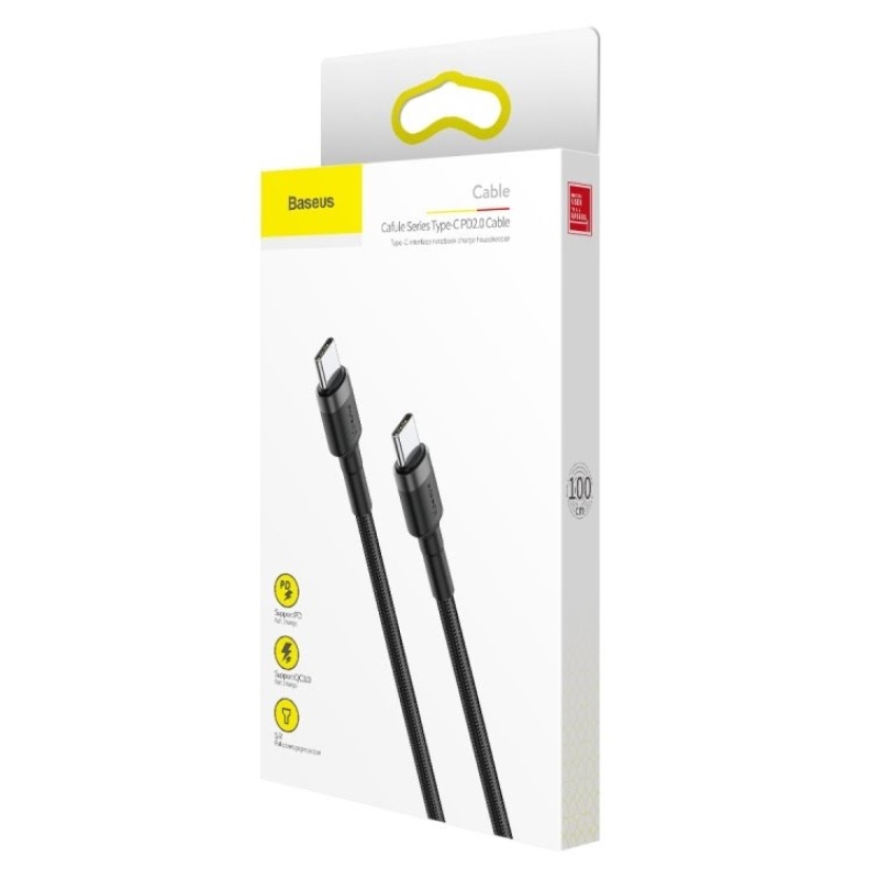 Baseus CATKLF-GG1 USB-C 60W 1m szürke/fekete kábeltok kábel