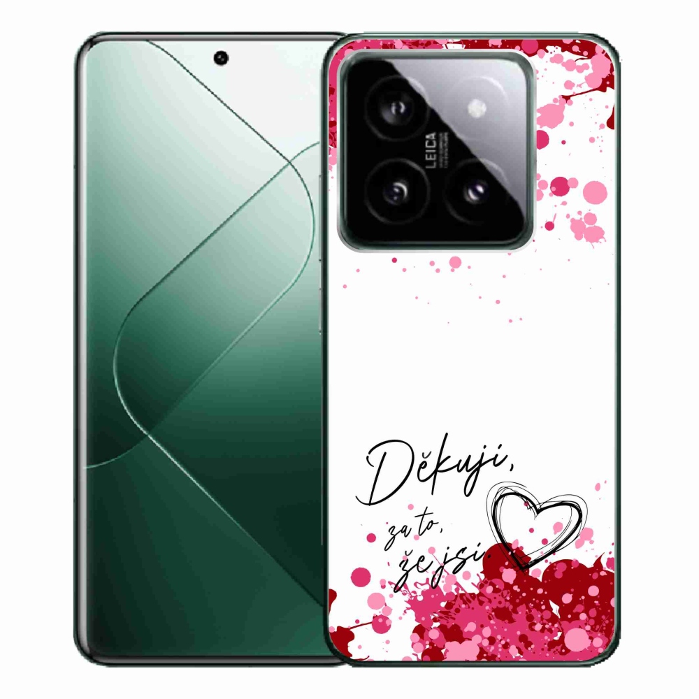 Gél borító mmCase a Xiaomi 14 Pro-hoz - szerelmes szöveg 2 fehér háttérrel