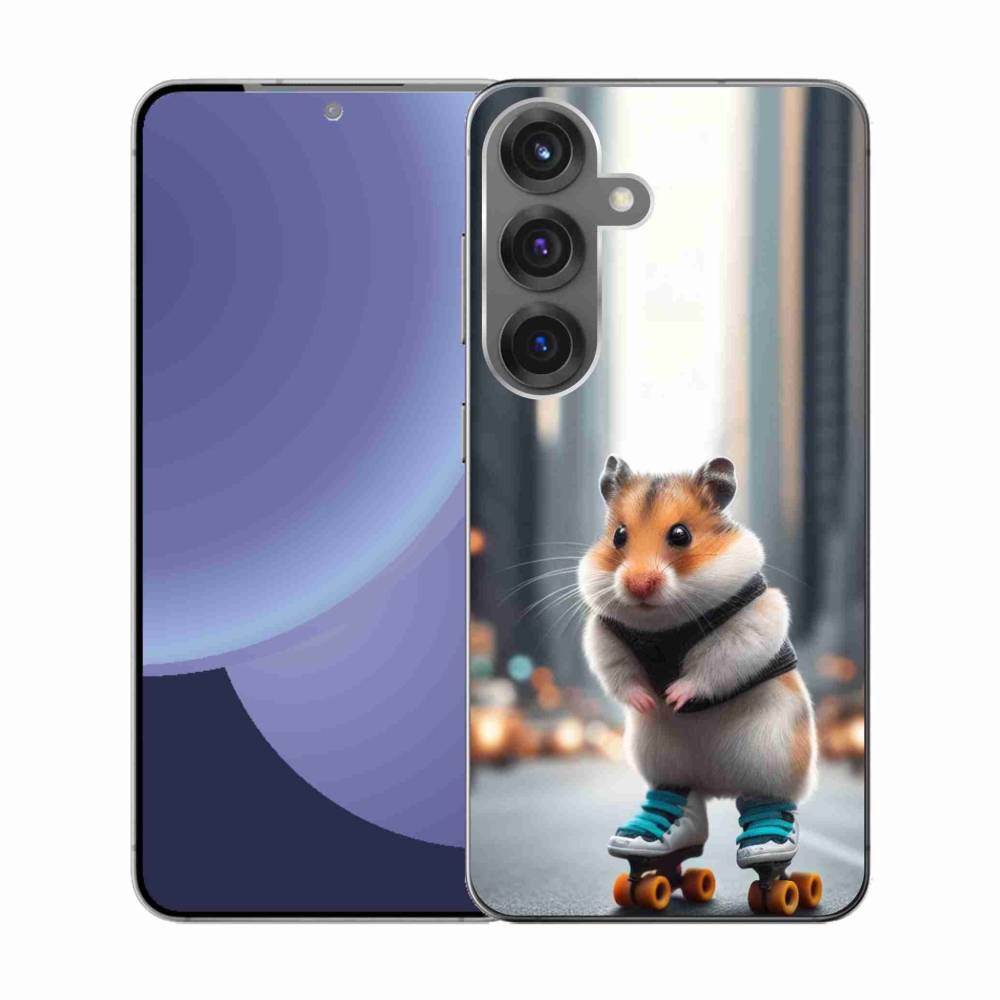 Zselés borítás mmCase Samsung Galaxy S25 készülékhez - hörcsög korcsolyán