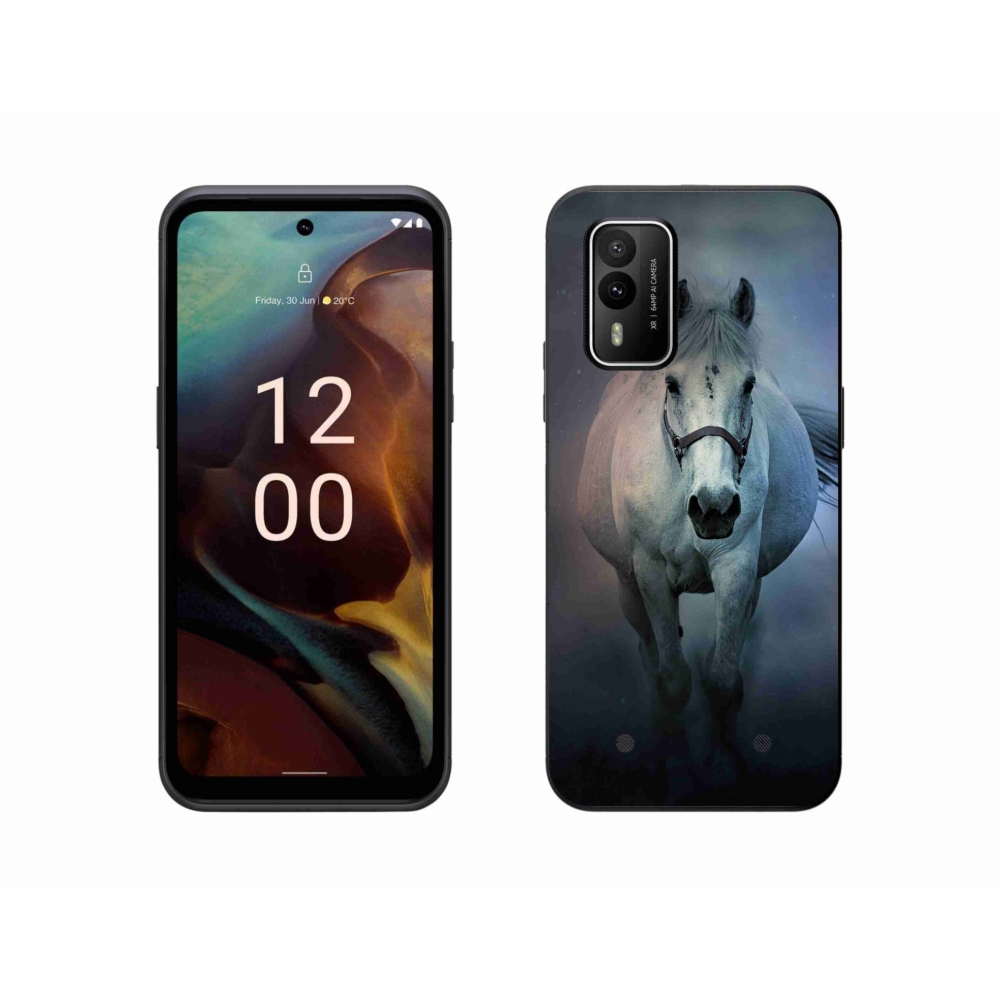 Gél tok mmCase a Nokia XR21 készülékhez - futó fehér ló