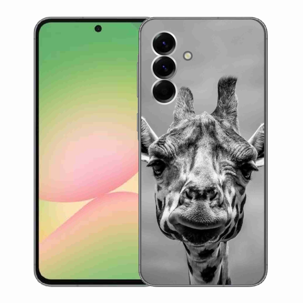 Zselés borítás mmCase Samsung Galaxy A56 5G - fekete-fehér zsiráfhoz
