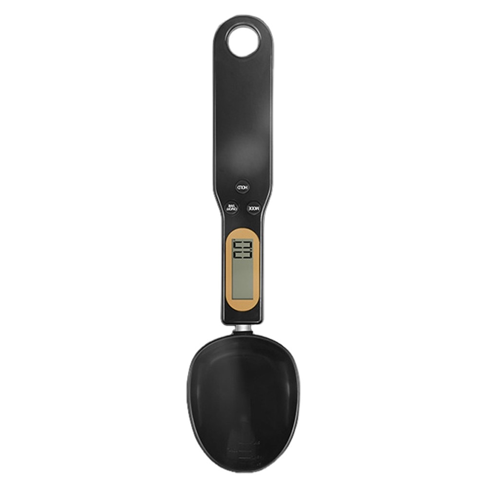 Elektronikus mérőkanál kijelzővel, akár 500 g mérésére - fekete