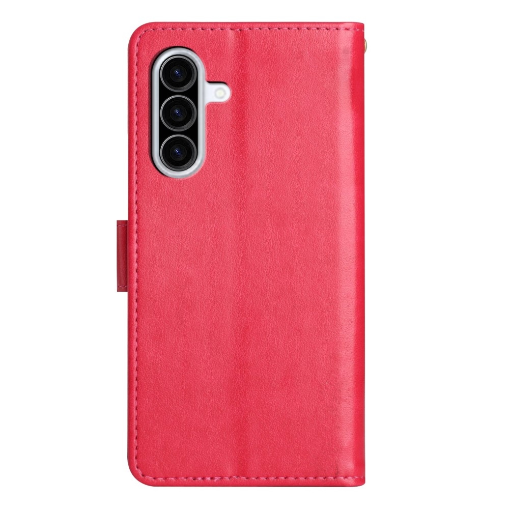 Virágok könyv tok Samsung Galaxy A36 5G - piros